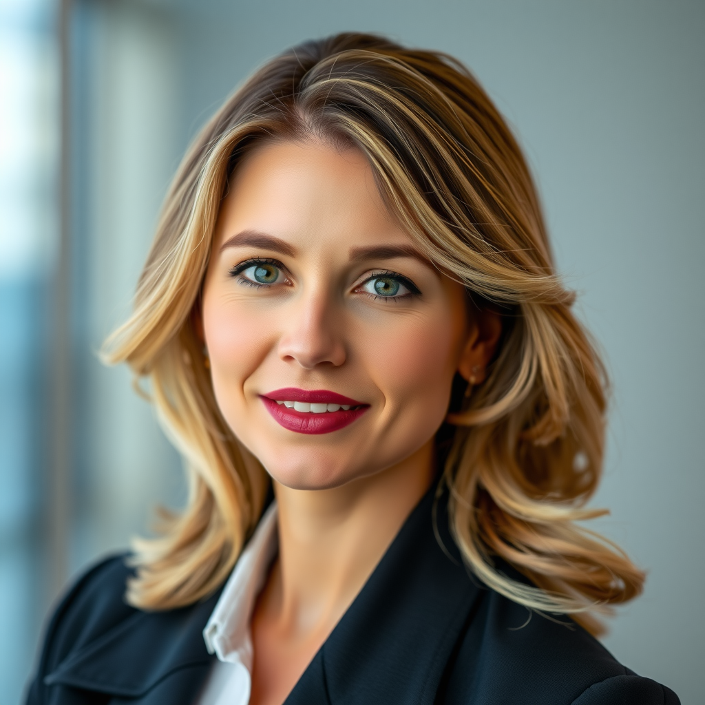 Porträt von Laura Müller, Regulierungsexpertin, professionelles Businessfoto einer kompetenten Finanzexpertin