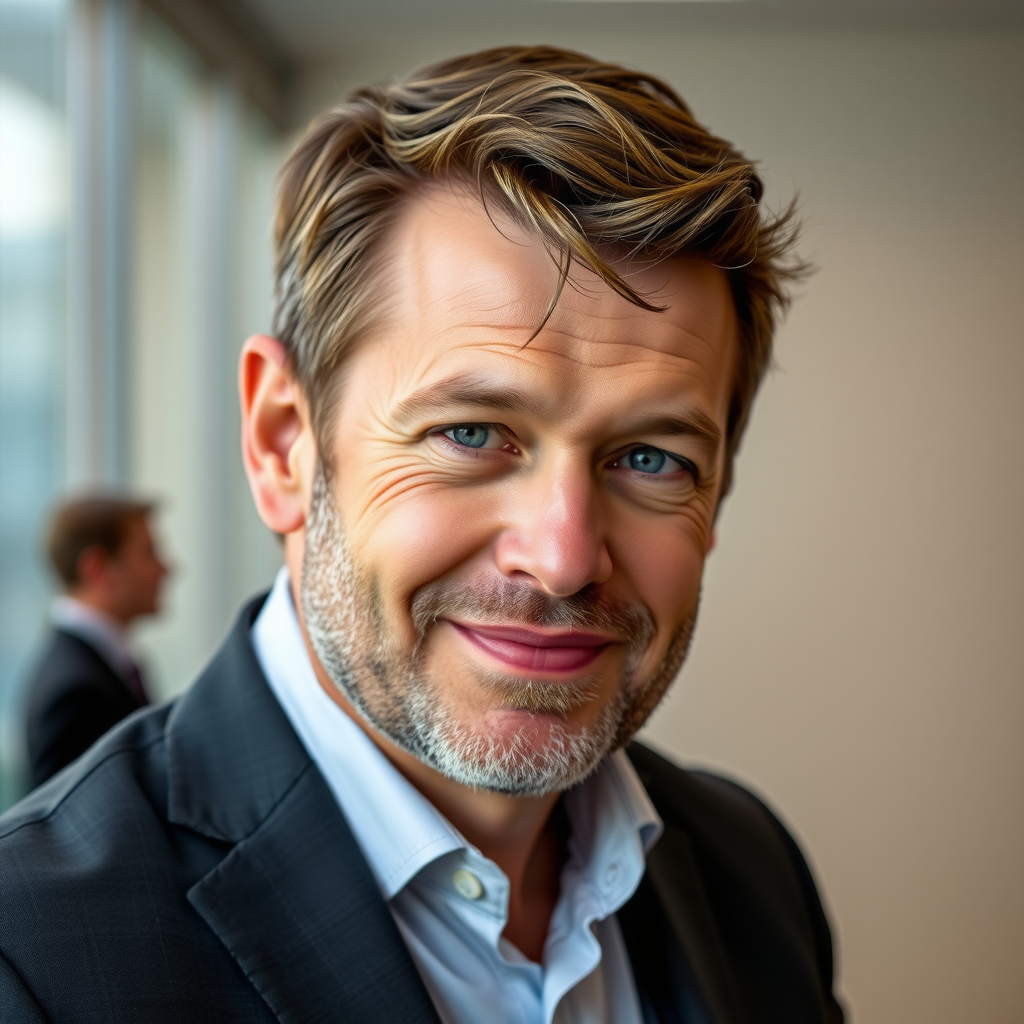 Porträt von Michael Hoffmann, Wirtschaftsjournalist, professionelles Businessfoto eines erfahrenen Journalisten